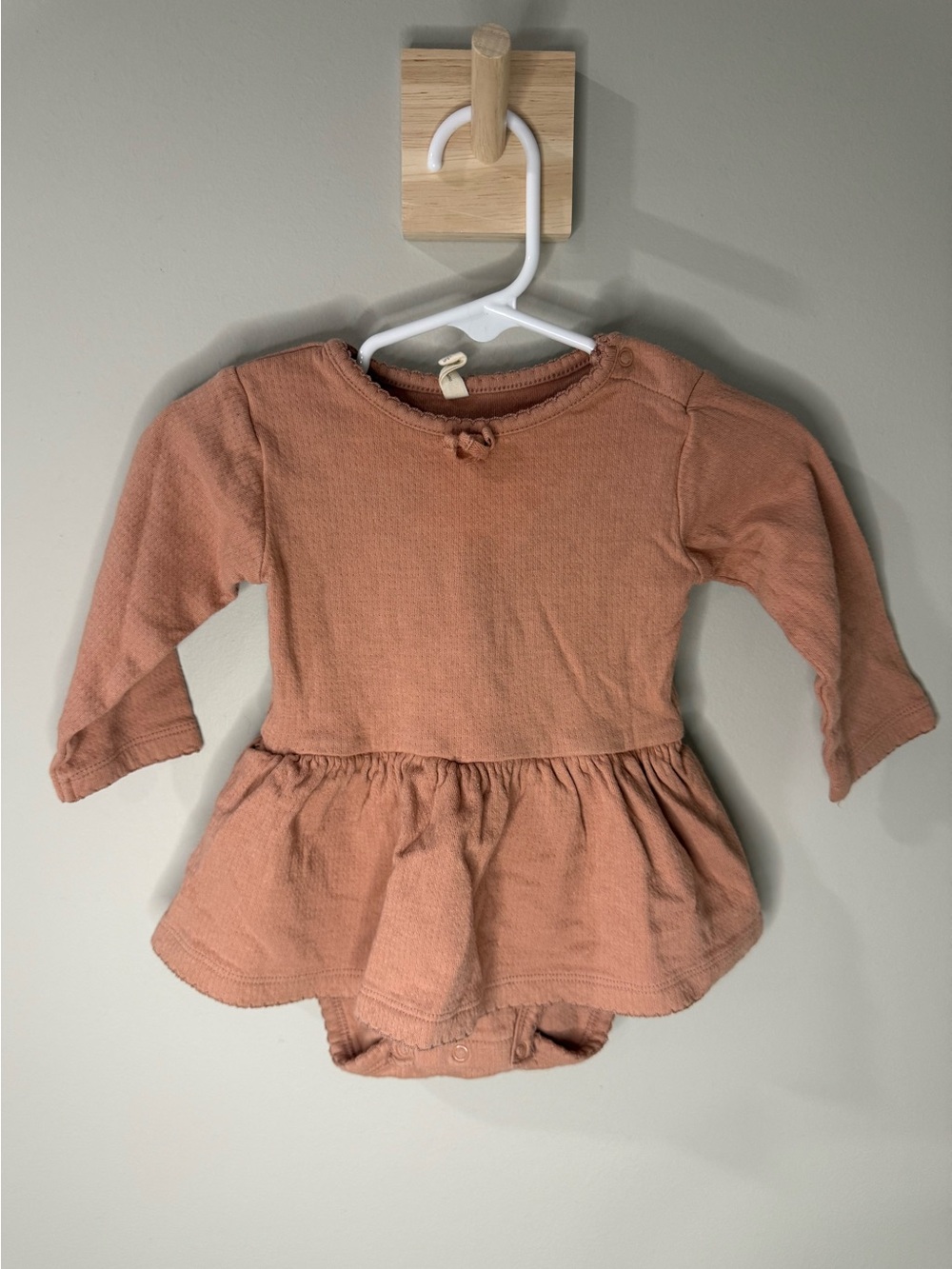Quincy Mae Rust Terracotta Baby Dress Bodysuit